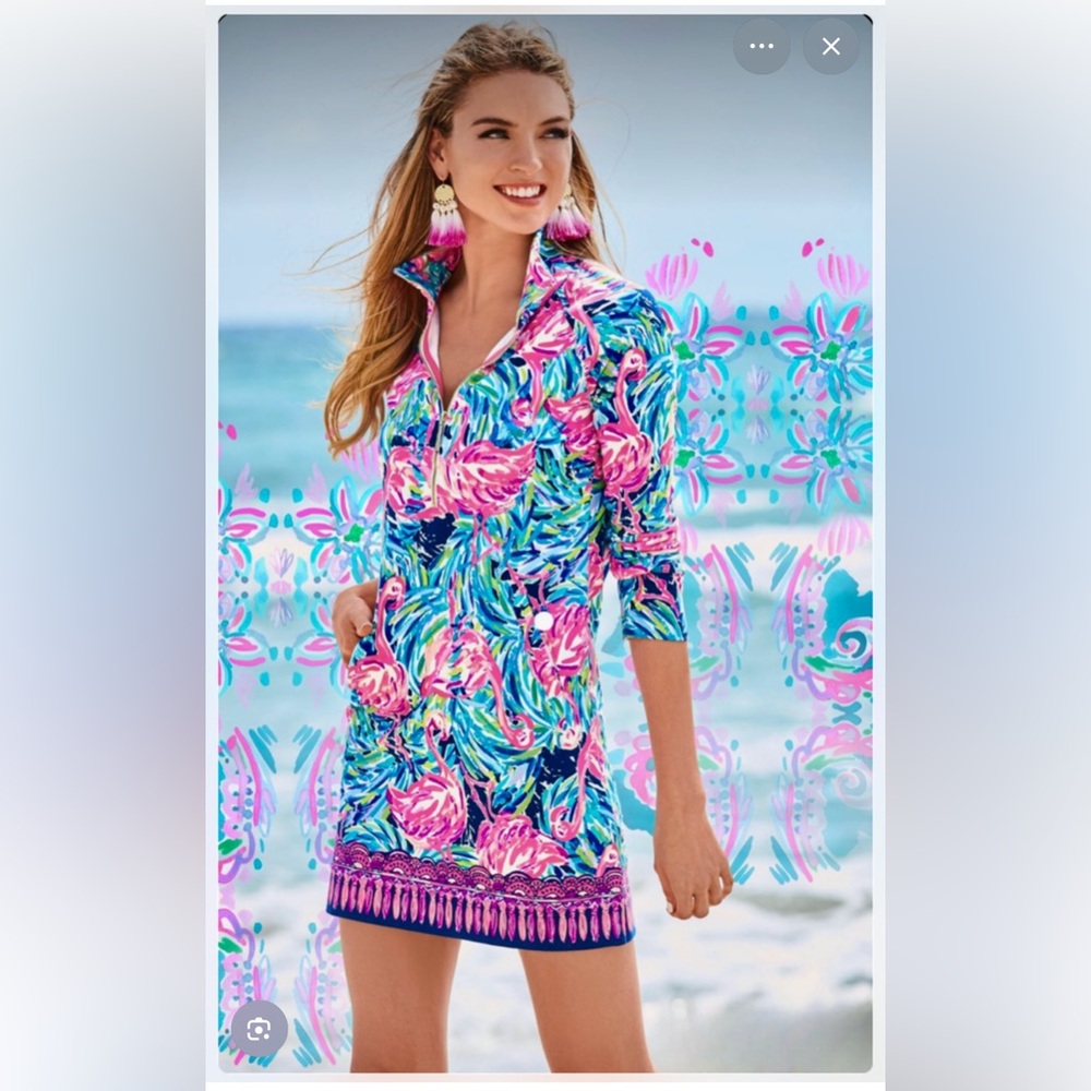 Rare Lilly Pulitzer Flamenco Beach Skipper SPF 50  Dress NWT Small